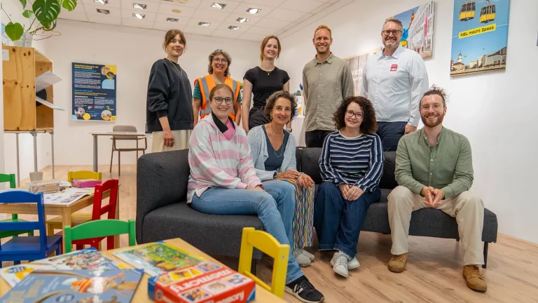 Eröffnung der Baustellen-Lounge in der oberen Holstenstraße